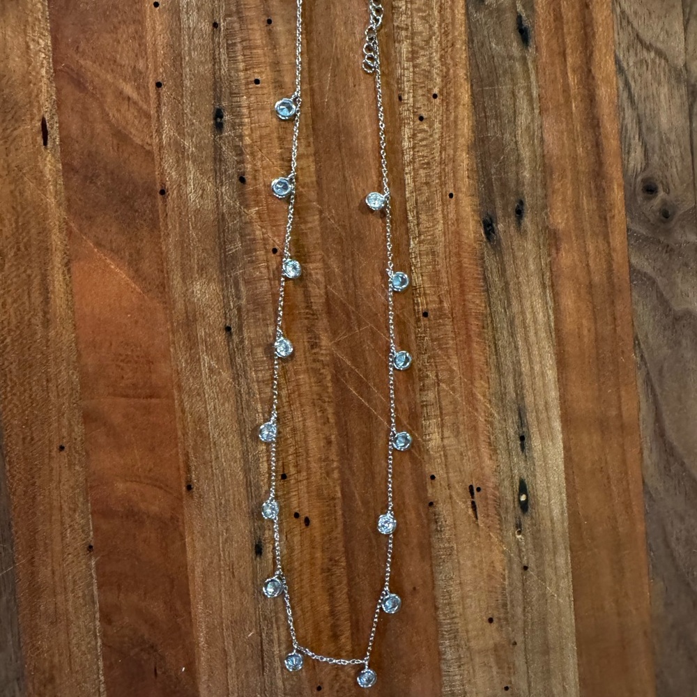 Silver and White Necklace with Elegant Design
